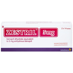 Thuốc Zestril 5mg điều trị tăng huyết áp, suy tim (2 vỉ x 14 viên)