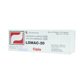 Thuốc Lomac-20mg hỗ trợ điều trị viêm loét dạ dày - tá tràng, trào ngược thực quản (hộp 10 vỉ x 10 viên)