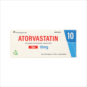 Thuốc Atorvastatin 10mg TV.Pharm điều trị tăng cholesterol toàn phần, LDL-cholesterol (3 vỉ x 10 viên)