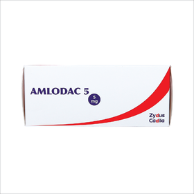Thuốc Amlodac 5 Cadila điều trị tăng huyết áp, đau thắt ngực (10 vỉ x 10 viên)