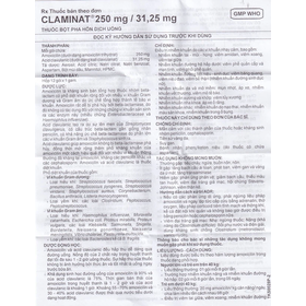 Thuốc Claminat IMP 250/31.25 Điều Trị Nhiễm Khuẩn (Hộp 12 Gói)