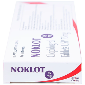 Thuốc Noklot 75mg hỗ trợ phòng ngừa tai biến xơ vữa động mạch ( hộp 3 vỉ x 10 viên)