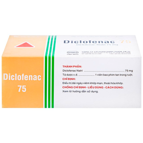 Thuốc Diclofenac 75 điều trị dài ngày viêm khớp mạn, thoái hóa khớp (10 vỉ x 10 viên)