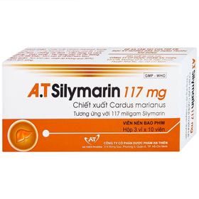 Thuốc A.T Silymarin 117mg hỗ trợ điều trị bệnh viêm gan mạn tính, xơ gan (Hộp 30 viên)