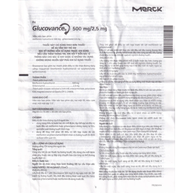 Thuốc Glucovance 500mg/2.5 mg điều trị tiểu đường tuýp 2 (2 vỉ x 15 viên)