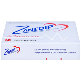 Thuốc Zanedip 10mg điều trị tăng huyết áp vô căn (2 vỉ x 14 viên)