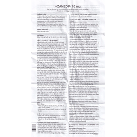 Thuốc Zanedip 10mg điều trị tăng huyết áp vô căn (2 vỉ x 14 viên)
