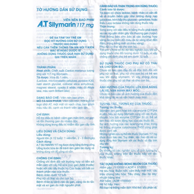 Thuốc A.T Silymarin 117mg hỗ trợ điều trị bệnh viêm gan mạn tính, xơ gan (Hộp 30 viên)