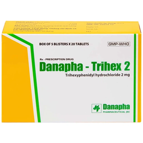Thuốc Danapha - Trihex 2 Điều Trị Hỗ Trợ Hội Chứng Parkinson, Giảm Hội Chứng Ngoại Tháp (Hộp 5 Vỉ X 20 Viên)