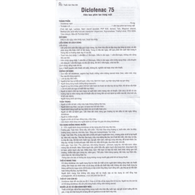 Thuốc Diclofenac 75 điều trị dài ngày viêm khớp mạn, thoái hóa khớp (10 vỉ x 10 viên)