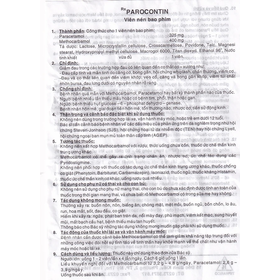 Thuốc Parocontin giảm đau co thắt cơ xương, đau căng cơ, bong gân (3 vỉ x 10 viên)