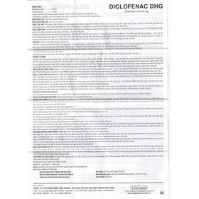 Thuốc Diclofenac DHG điều trị viêm, đau trong rối loạn cơ xương khớp (10 vỉ x 10 viên)