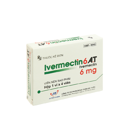 Thuốc Ivermectin 6mg điều trị bệnh nhiễm ký sinh trùng (1 vỉ x 4 viên)