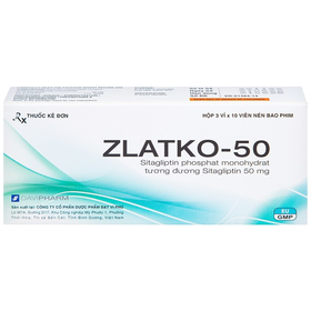Thuốc Zlatko-50 DaviPharm điều trị đái tháo đường tuýp 2 (3 vỉ x 10 viên)