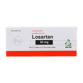 Viên nén Losartan 50mg TV.PHARM điều trị tăng huyết áp (3 vỉ x 10 viên)
