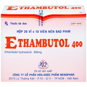 Thuốc Ethambutol 400 điều trị lao mới và lao tái phát (20 vỉ x 10 viên)