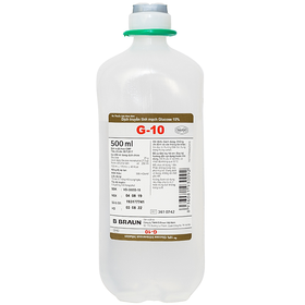 Dung dịch Glucose 10% Braun điều trị thiếu hụt hydrat carbon và dịch (Chai x 500ml)