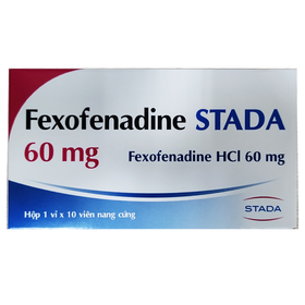 Thuốc Fexofenadine 60mg Stada điều trị viêm mũi dị ứng theo mùa, mày đay vô căn mạn tính (10 viên)