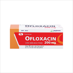 Thuốc PMS OFLOXACIN 200mg hỗ trợ điều trị các bệnh nhiễm khuẩn, viêm phế quản (Hộp 20 viên)