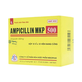 Thuốc Ampicillin MKP 500 điều trị nhiễm khuẩn (10 vỉ x 10 viên)