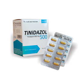 Thuốc Tinidazol 500 DHG dự phòng nhiễm khuẩn sau phẫu thuật (10 vỉ x 10 viên)