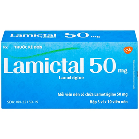 Thuốc Lamictal 50mg hỗ trợ điều trị động kinh và phòng ngừa bệnh rối loạn lưỡng cực (Hộp 30 viên)