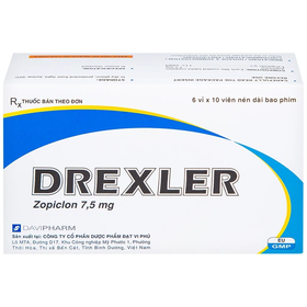 Thuốc Drexler 7,5mg Davipharm điều trị ngắn hạn chứng mất ngủ (6 vỉ x 10 viên)
