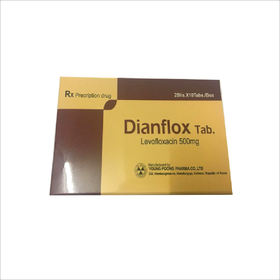 Thuốc Dianflox Tab 500mg điều trị các chứng nhiễm khuẩn, viêm phổi (2 vỉ x 10 viên)