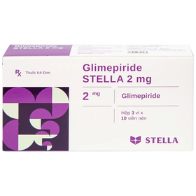 Thuốc Glimepiride Stella 2mg điều trị đái tháo đường tuýp 2 (3 vỉ x 10 viên)