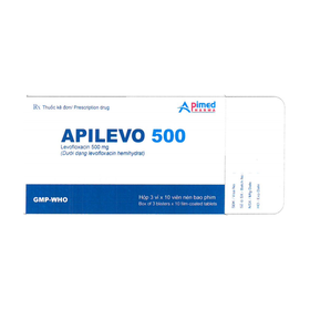 Viên nén Apilevo 500mg điều trị các chứng nhiễm khuẩn, viêm phổi (3 vỉ x 10 viên)