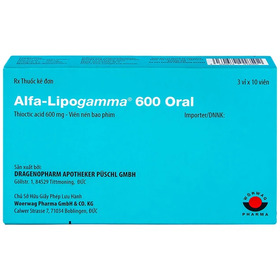 Thuốc Alfa-Lipogamma 600 Oral Worwag hỗ trợ điều trị đa thần kinh đái tháo đường (3 vỉ x 10 viên)