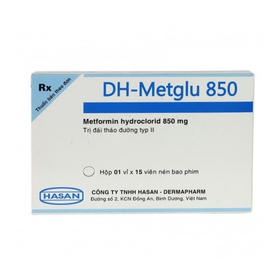 Thuốc DH-Metglu 850 Hasan điều trị đái tháo đường tuýp 2 (10 vỉ x 15 viên)