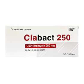 Thuốc Clabact 250mg điều trị nhiễm khuẩn đường hô hấp (2 vỉ x 10 viên)