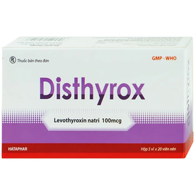 Thuốc Disthyrox 100mcg điều trị thay thế hoặc bổ sung cho hội chứng suy giáp (5 vỉ x 20 viên)