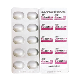 Thuốc Clabact 250mg điều trị nhiễm khuẩn đường hô hấp (2 vỉ x 10 viên)