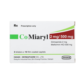 Thuốc CoMiaryl 2mg/500mg điều trị đái tháo đường type 2 (3 vỉ x 10 viên)