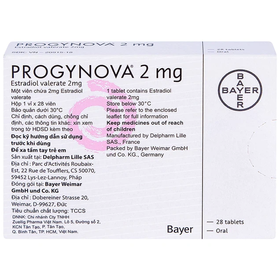 Thuốc Progynova 2mg Bayer điều trị chứng thiếu estrogen (1 vỉ x 28 viên)