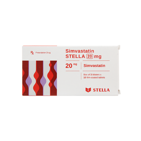 Thuốc trị rối loạn mỡ máu Simvastatin Stella 20mg (3 vỉ x 10 viên)
