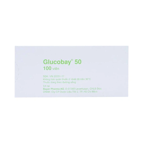 Thuốc Glucobay 50 điều trị kết hợp chế độ ăn kiêng cho bệnh nhân đái tháo đường (10 vỉ x 10 viên)