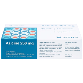 Thuốc cốm Azicine 250mg Stella Điều Trị Nhiễm Khuẩn (Hộp 6 gói x 1g)