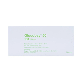 Thuốc Glucobay 50 điều trị kết hợp chế độ ăn kiêng cho bệnh nhân đái tháo đường (10 vỉ x 10 viên)