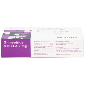 Thuốc Glimepiride Stella 2mg điều trị đái tháo đường tuýp 2 (3 vỉ x 10 viên)