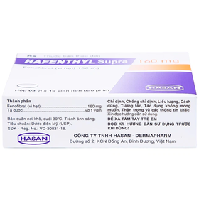Thuốc Hafenthyl Supra 160mg điều trị tăng triglycerid máu (3 vỉ x 10 viên)