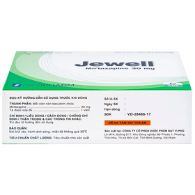 Thuốc Jewell 30mg Davipharm điều trị các đợt trầm cảm nặng (4 vỉ x 7 viên)