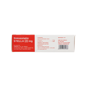 Thuốc trị rối loạn mỡ máu Simvastatin Stella 20mg (3 vỉ x 10 viên)