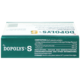 Thuốc Dopolys-S điều trị bệnh trĩ, viêm tĩnh mạch và giãn tĩnh mạch (hộp 3 vỉ x 10 viên)