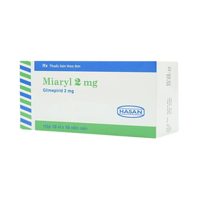 Viên nén Miaryl 2mg Hasan điều trị đái tháo đường tuýp 2 (10 vỉ x 10 viên)