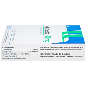 Viên nén Mibetel 40mg điều trị tăng huyết áp (3 vỉ x 10 viên)