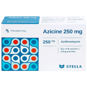 Thuốc cốm Azicine 250mg Stella Điều Trị Nhiễm Khuẩn (Hộp 6 gói x 1g)