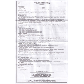 Thuốc Pyrazinamide 500mg Mekophar điều trị bệnh lao phổi (10 vỉ x 10 viên)